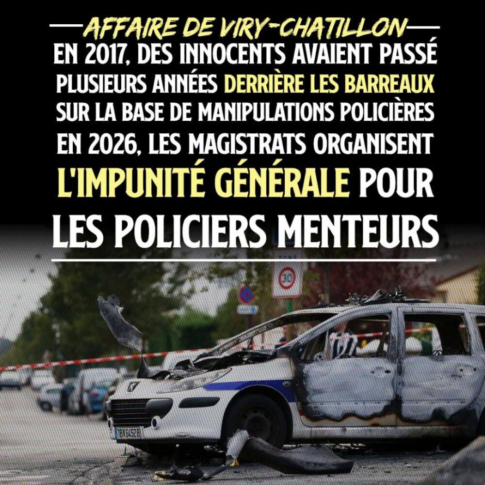 La voiture de police brûlée à Viry-Châtillon qui aura envoyé des jeunes innocents en prison.