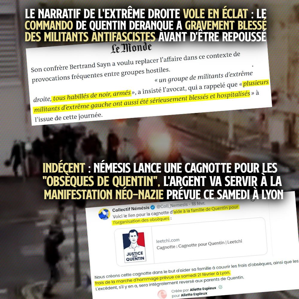 LE NARRATIF D'EXTRÊME DROITE VOLE EN ÉCLAT ET LES FASCISTES RÉCOLTENT DE L'ARGENT SUR LE DOS DE QUENTIN DERANQUE POUR LEURS ACTIONS