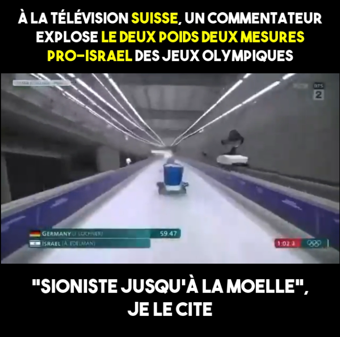 Jeux Olympiques d'hiver : un commentateur suisse explose le deux poids deux mesures pro-Israël