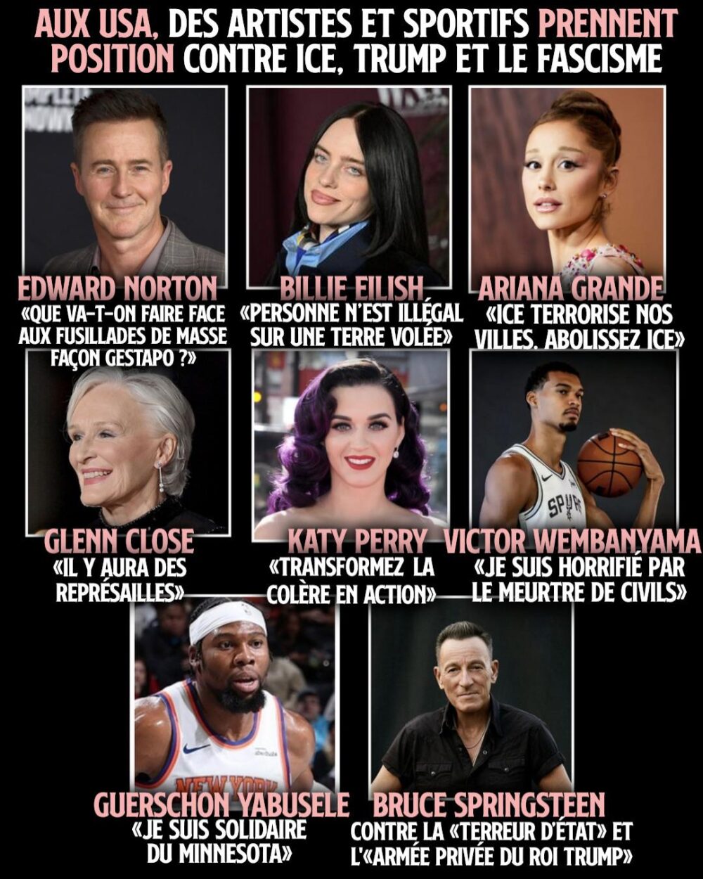 Les stars américaines prennent la parole contre l'ICE et Trump