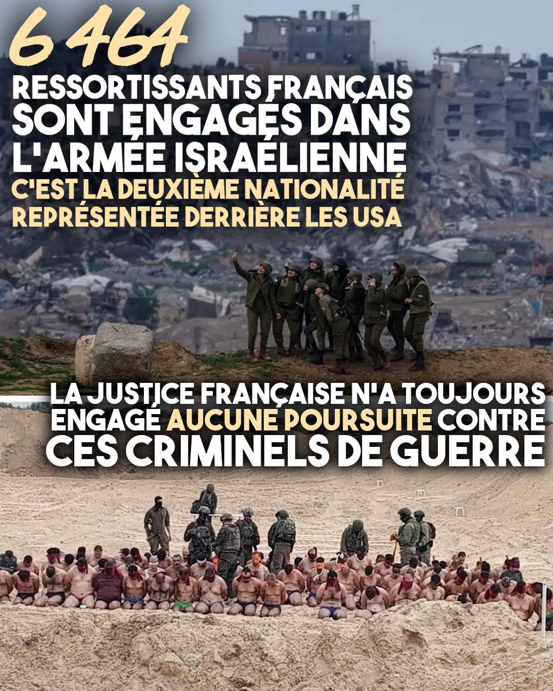 Des soldats se prennent en selfie devant les décombres de Gaza, d'autres surveillent des détenus palestiniens à genoux et dénudés. Parmi eux, combien de français ?