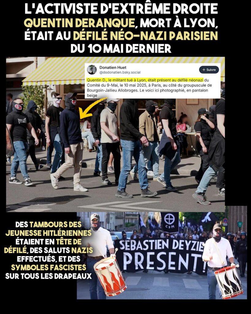 Quentin à la marche néo-nazi du 9M, devancée par des tambours des jeunesses hitlériennes.