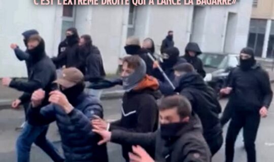15 fascistes cagoulés et armés, prêts pour la bagarre après avoir tendu une embuscade à des antifascistes à Lyon ce 12 février