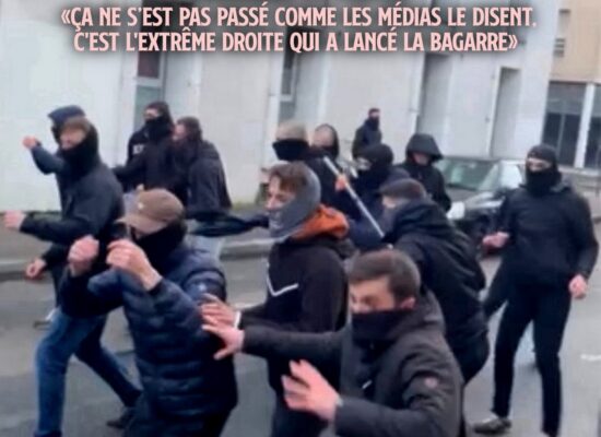 15 fascistes cagoulés et armés, prêts pour la bagarre après avoir tendu une embuscade à des antifascistes à Lyon ce 12 février
