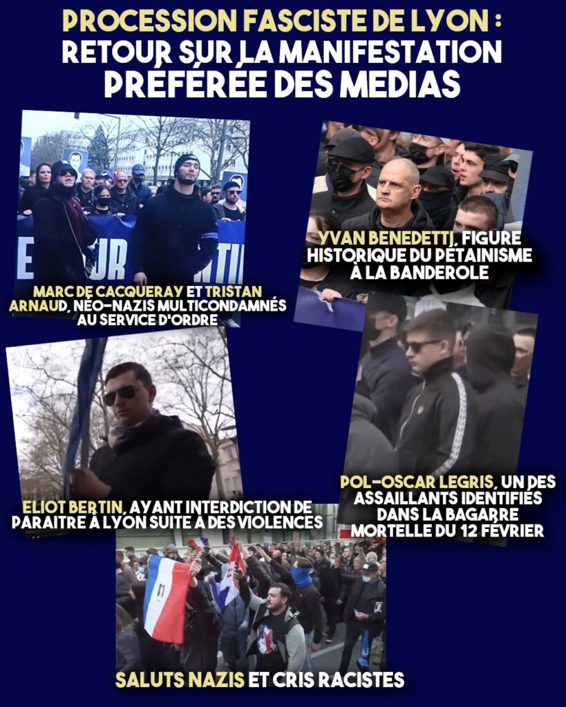 Quelques têtes des pires néo-nazis aperçus à la manifestation de Lyon en hommage à Quentin Deranque