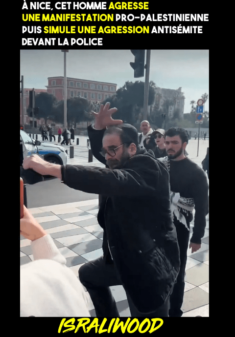 Un carton jaune pour simulation au sioniste qui surjoue la victime après avoir provoqué une manifestation pour la Palestine.