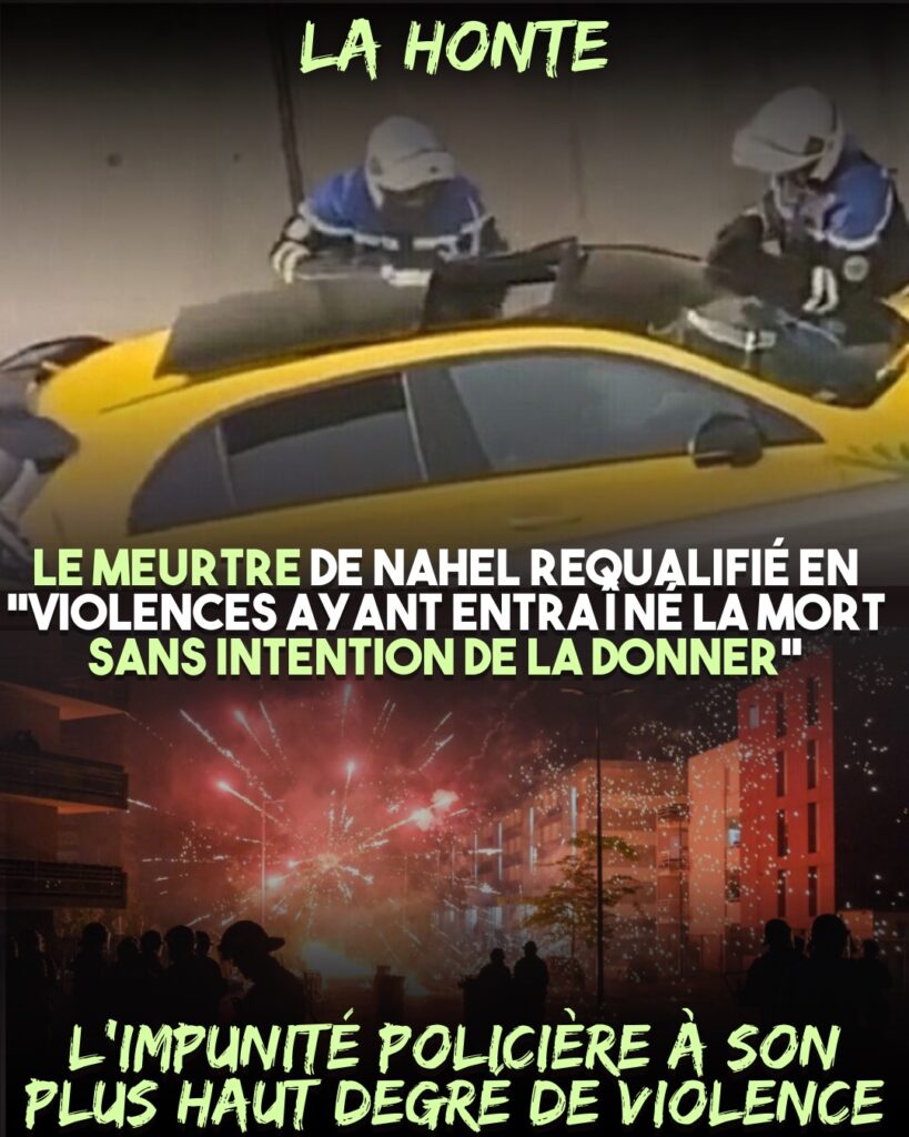 Florian Menesplier au moment où il appuie sur la gachette, tuant Nahel d'une balle en pleine tête.