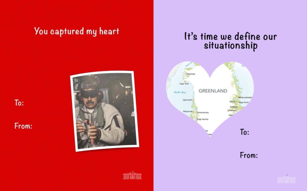 Des cartes de Saint-Valentin ironisant sur la capture de Maduro