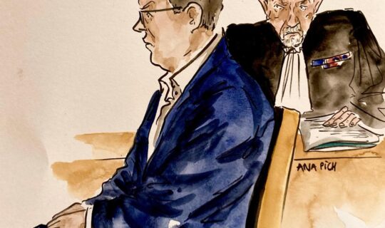 Reportage dessiné au premier jour de procès du policier Gilles G. pour le meurtre d’Olivio Gomes.