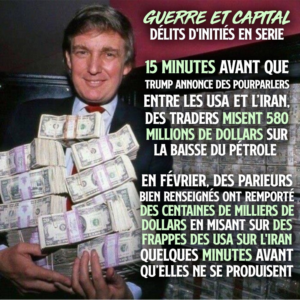 Des liasses de billets pour un trader qui spécule sur l'horreur de la guerre