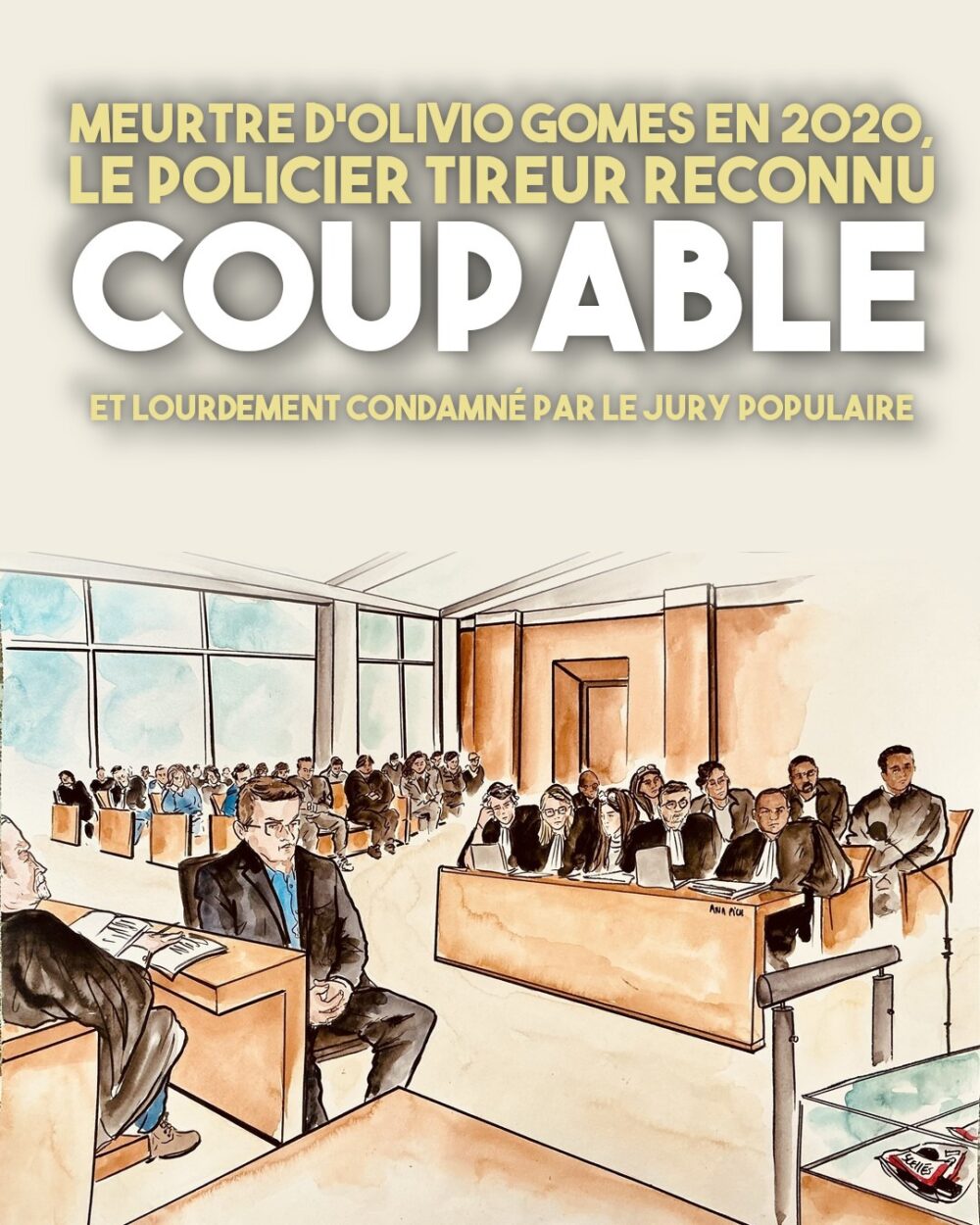 Le policier qui a tué Olivio Gomes reconnu coupable et condamné à 10 ans ferme.
