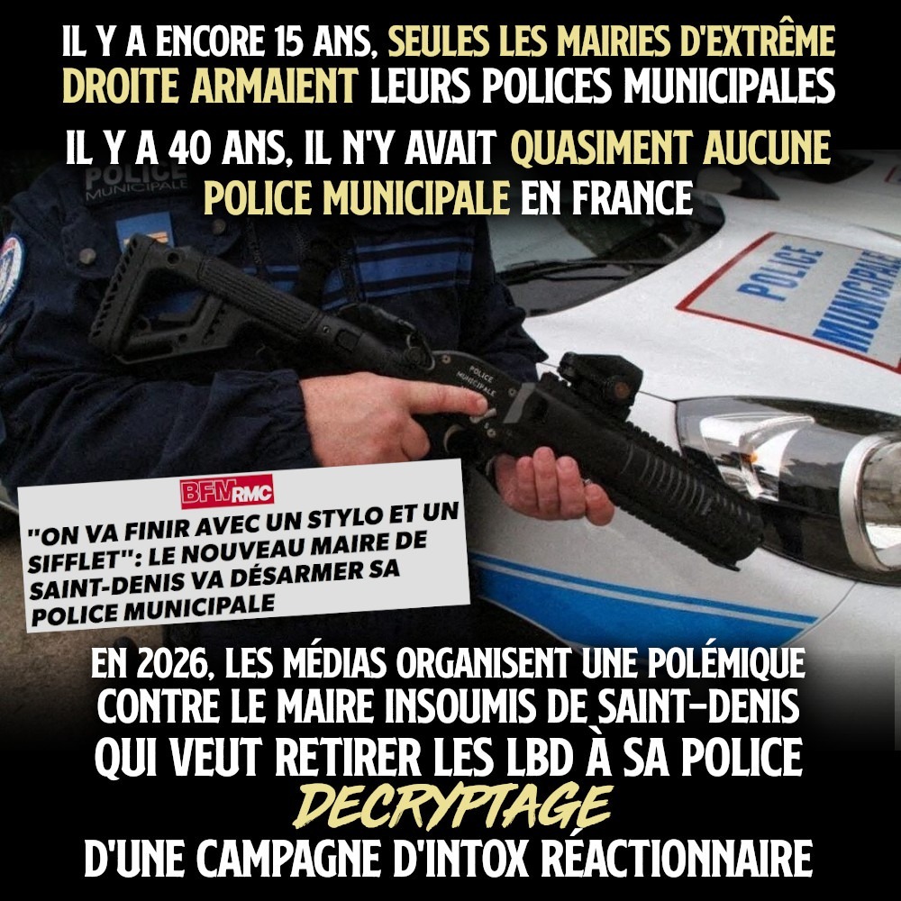 Un policier municipal exhibant son LBD : une scène qu'on ne verra peut-être plus à Saint-Denis.