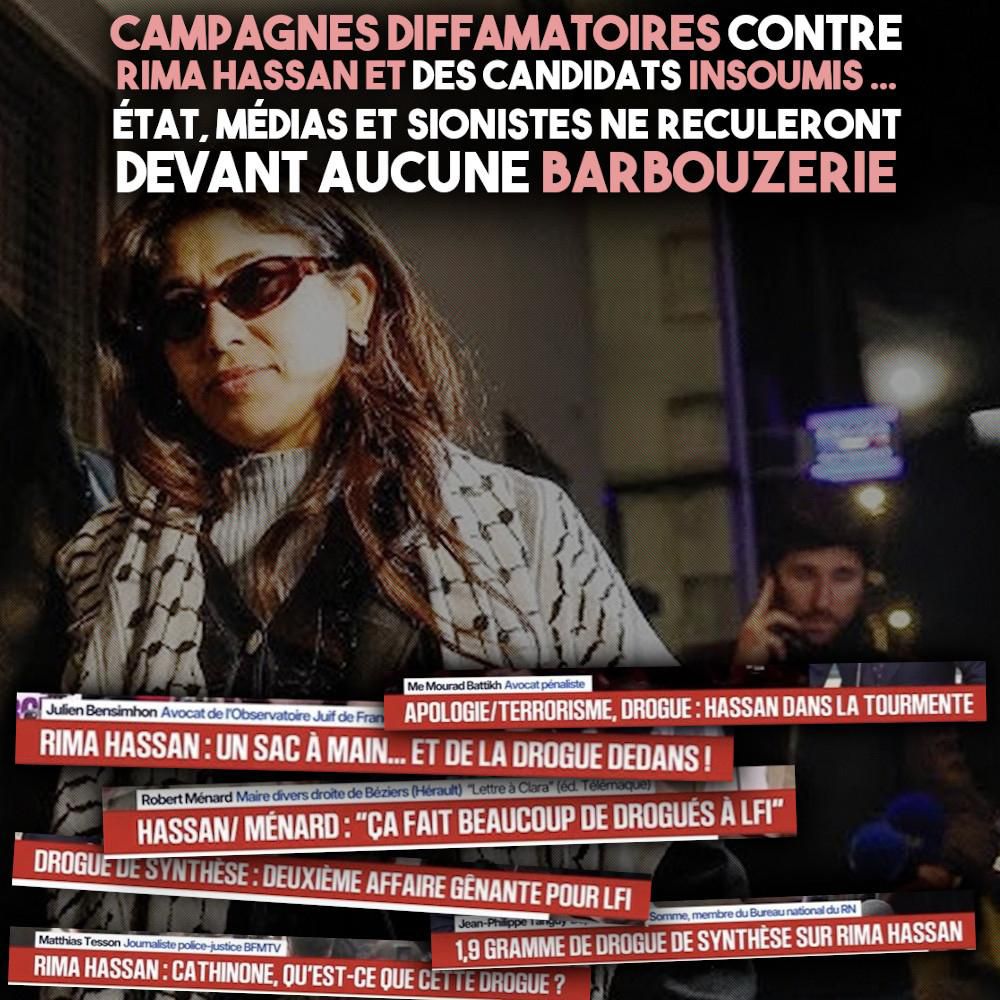 Rima Hassan à sa sortie de garde à vue, où elle est accusée de posséder de la "drogue dure" alors qu'il s'agit de CBD.