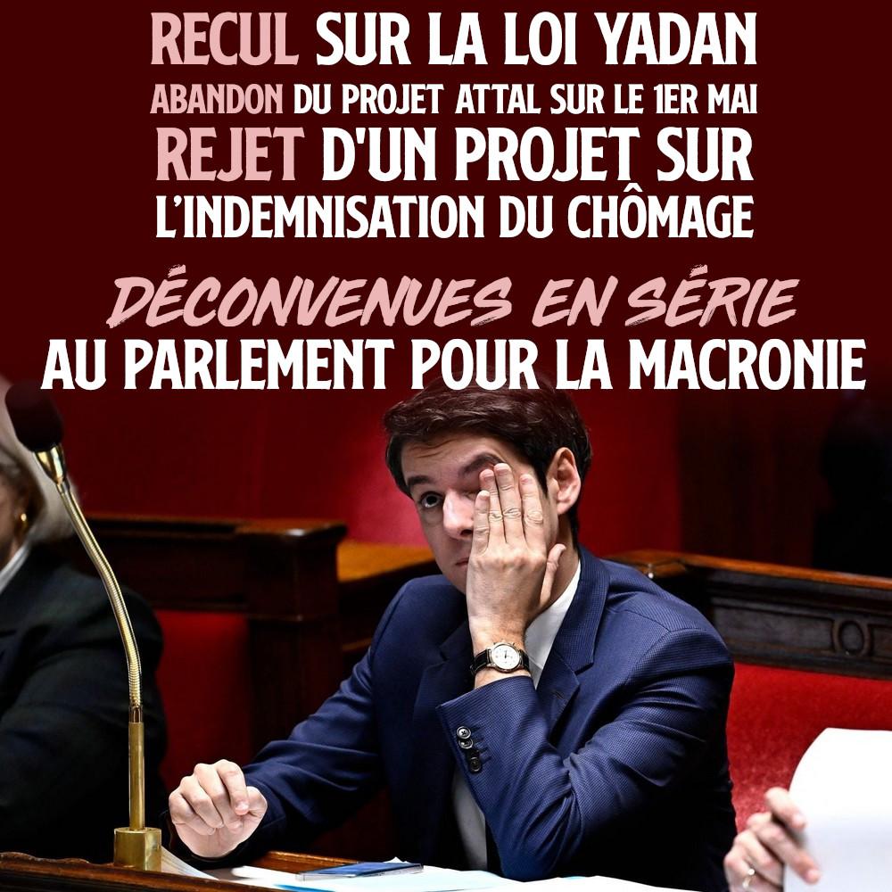 Série de déconvenues au Parlement pour la macronie
