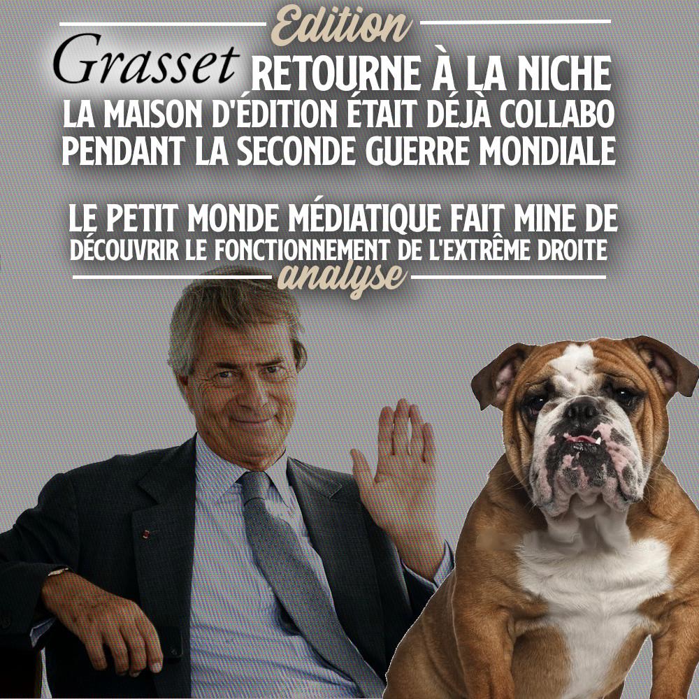 Vincent Bolloré pose à côté de Grasset, son affectueux toutou qui revient à la niche.