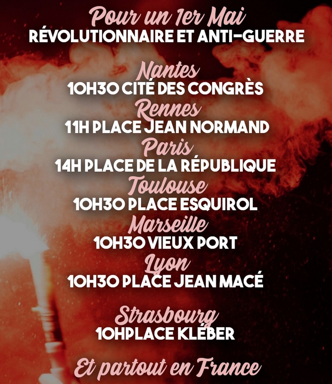 Les rendez-vous pour ce Premier Mai 2026