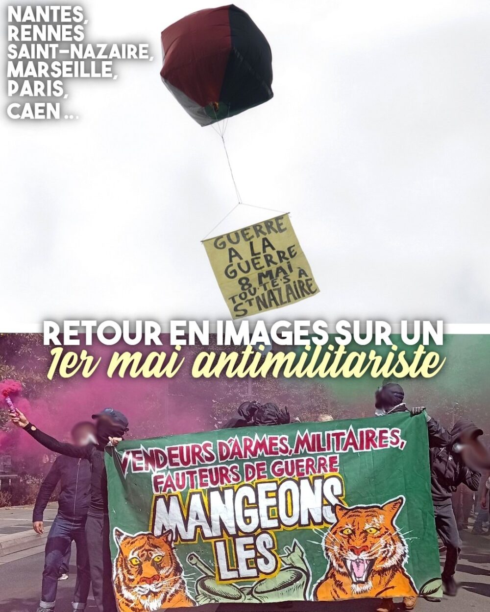 Dans les cortèges du premier mai, des appels antimilitaristes partout