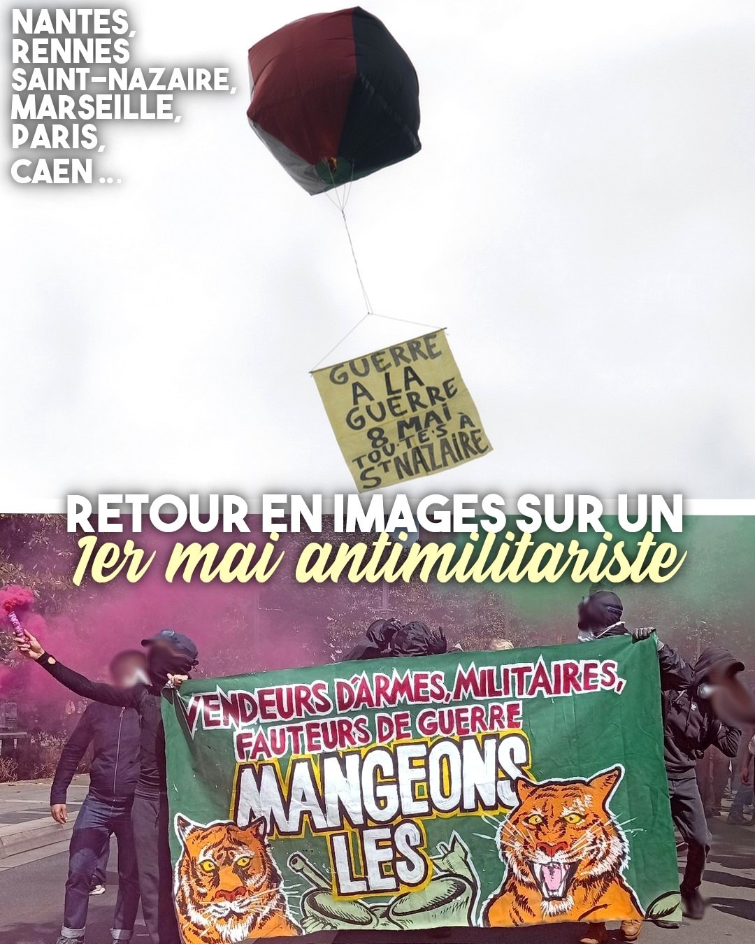 Dans les cortèges du premier mai, des appels antimilitaristes partout