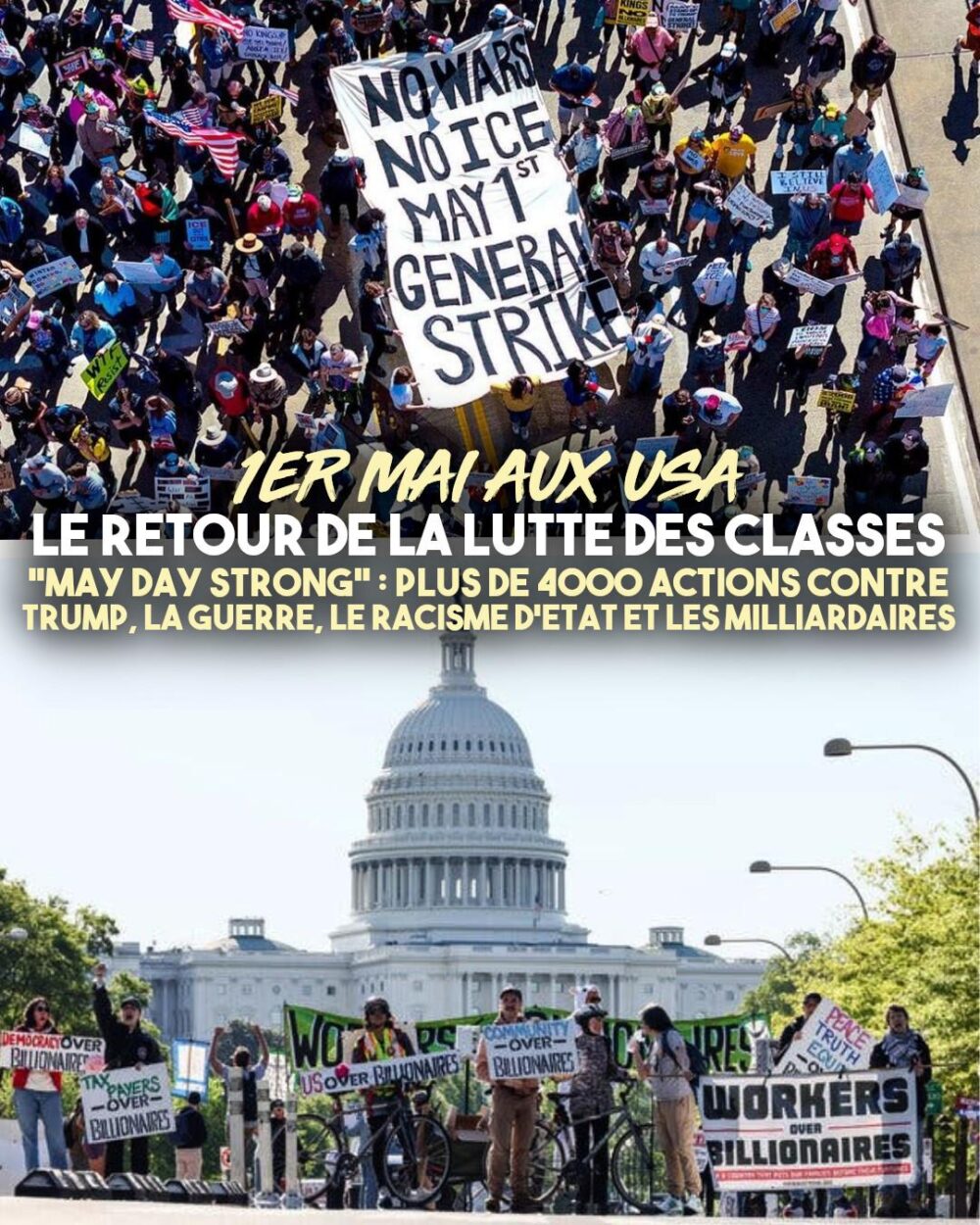 «May day strong» : plus de 4000 actions contre Trump, la guerre, le racisme d'État et les milliardaires aux USA