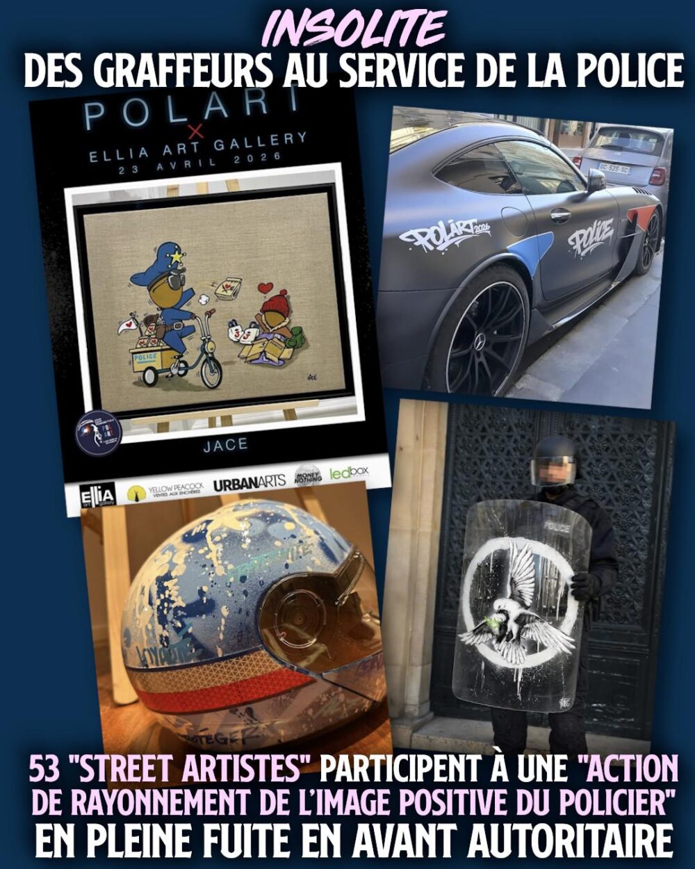 Des œuvres de "street art" pour soutenir la police.