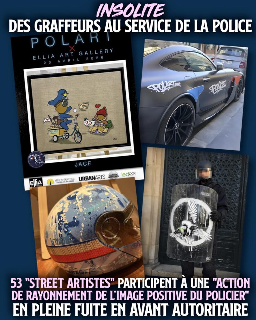 Des œuvres de "street art" pour soutenir la police.
