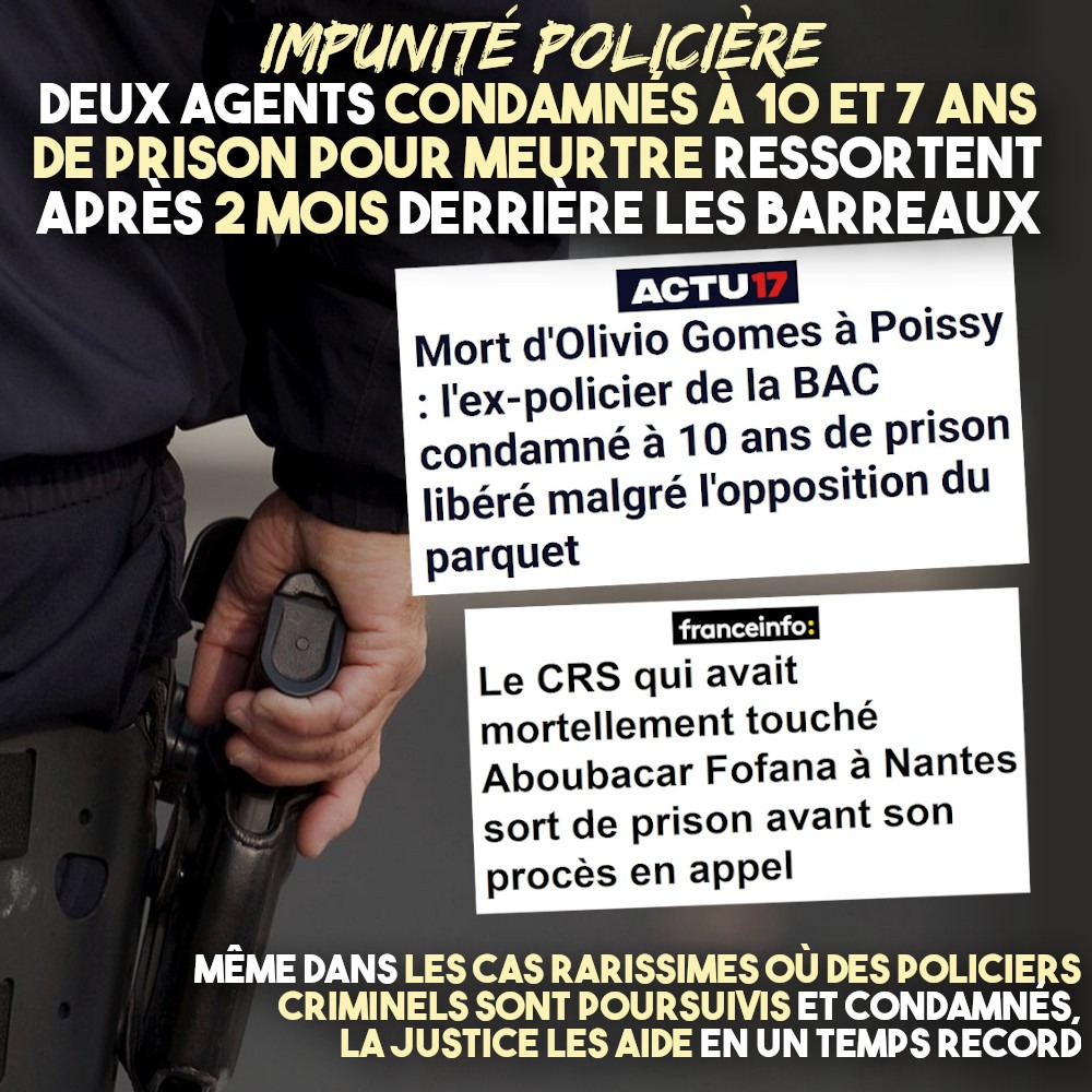 Un policier portant son flingue à la ceinture : un tueur potentiel dont l'impunité est garantie