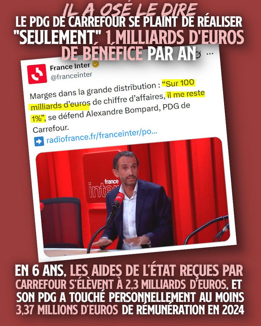 Alexandre Bompard a perdu l'occasion de fermer sa gueule ce 21 mai sur France Inter