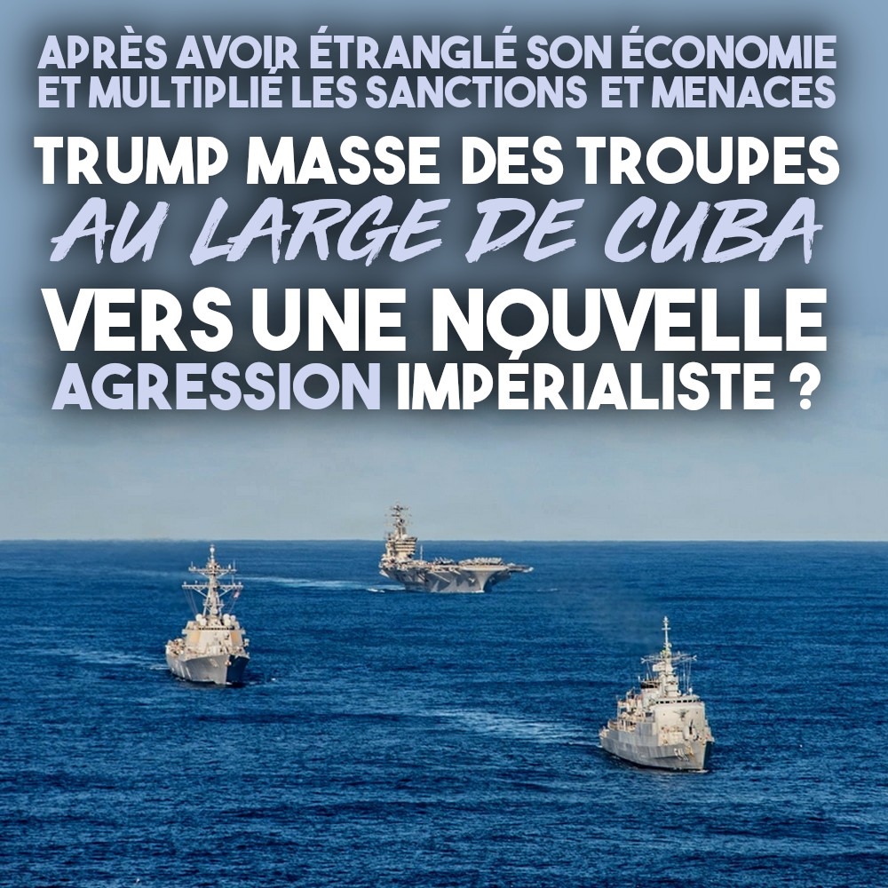 Un porte-avions de l'armée des USA en approche de Cuba : une invasion semble imminente.