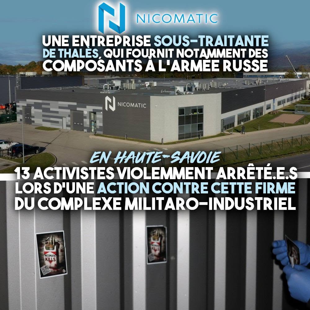 Le site de Nicomatic, en Haute-Savoie, où 13 personnes ont été interpellées lors d'une action contre la guerre et l'armement.