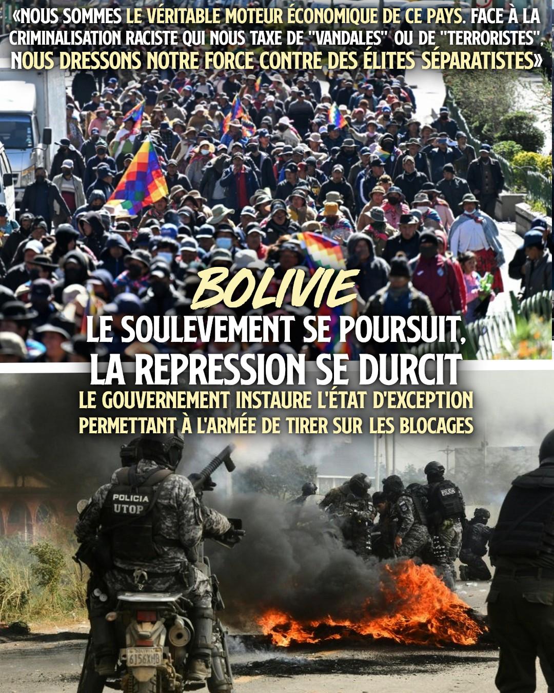 Quelques images du soulèvement en cours en Bolivie