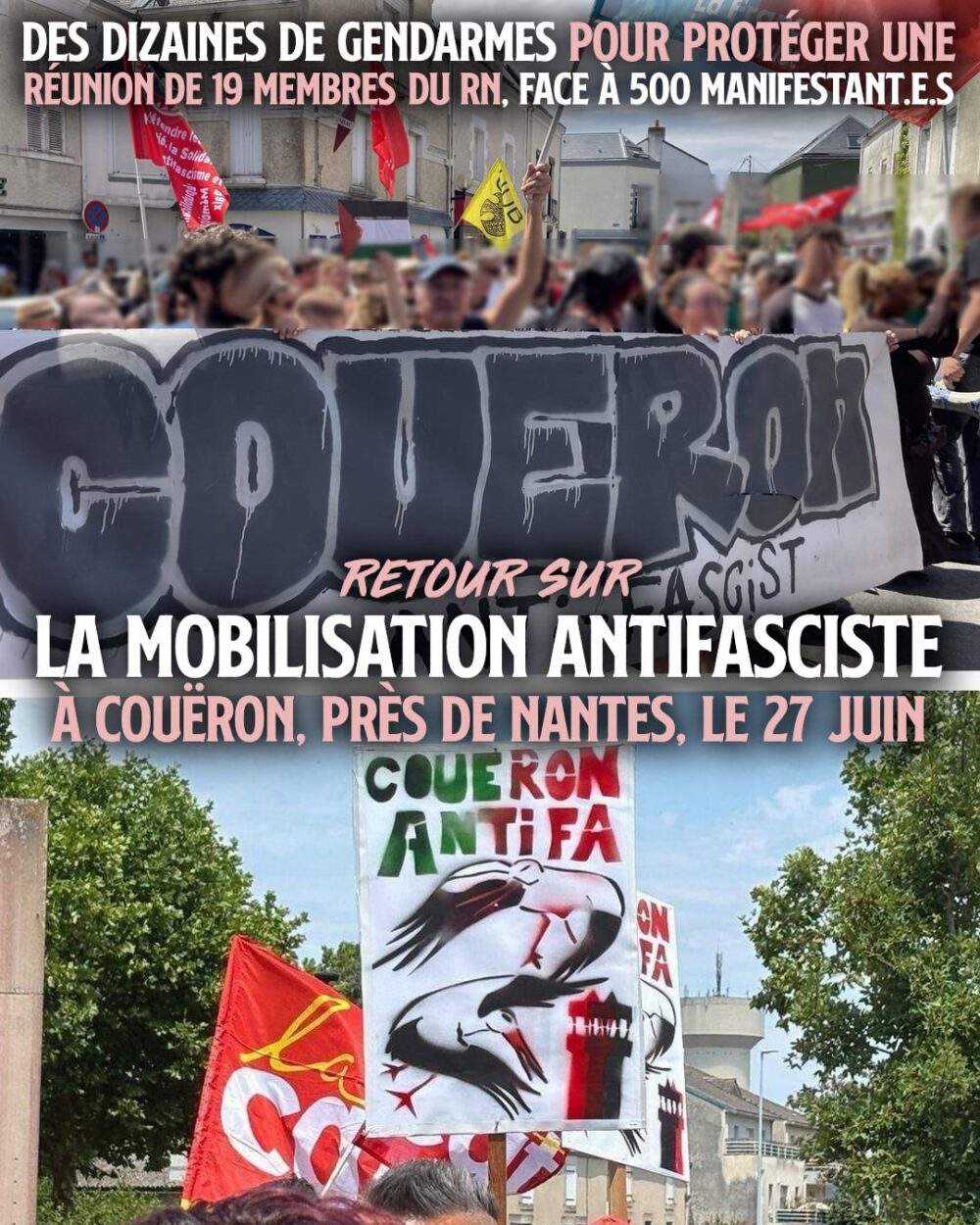 À Couëron, la mobilisation antifasciste rassemble 500 personnes déterminées