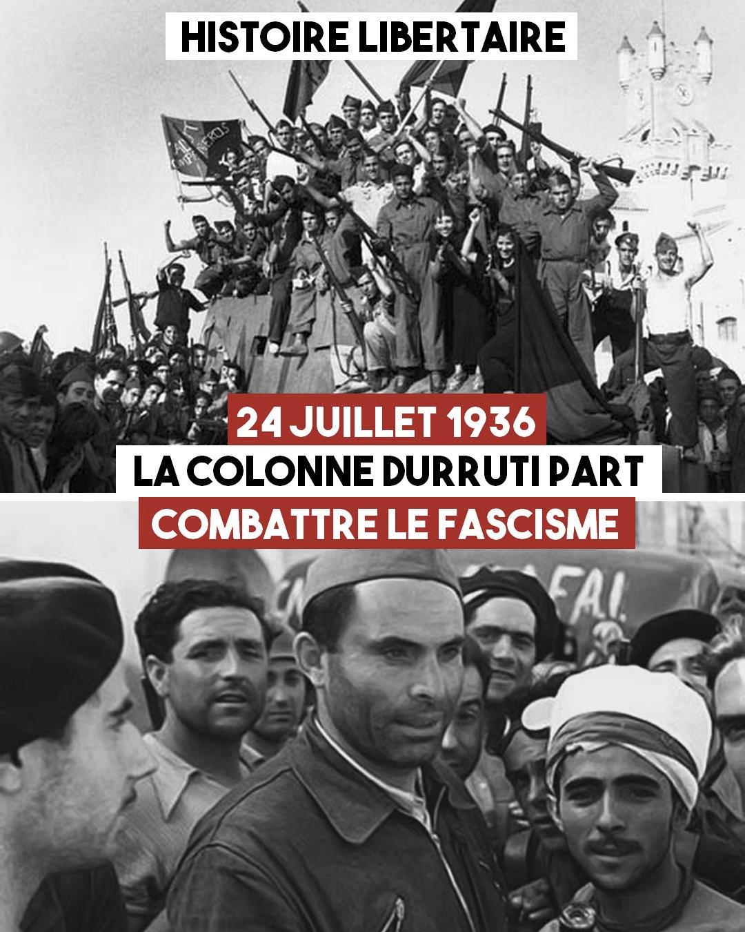 Le 24 juillet 1936 : la Colonne Durruti part combattre le fascisme