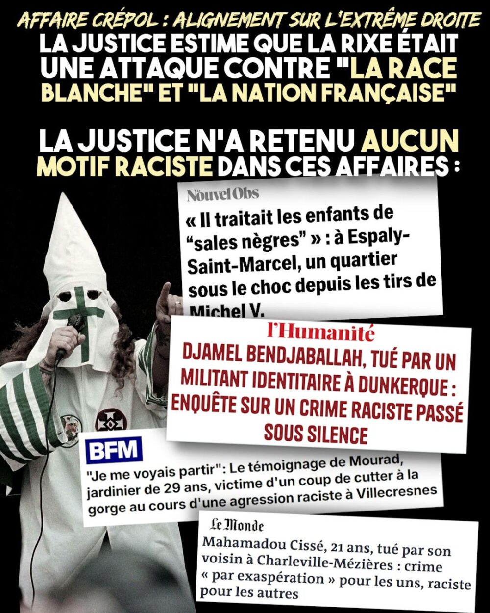 Rixe de Crépol : en dépit de l'enquête, la justice retient comme circonstance aggravante la notion de «racisme anti-blanc».