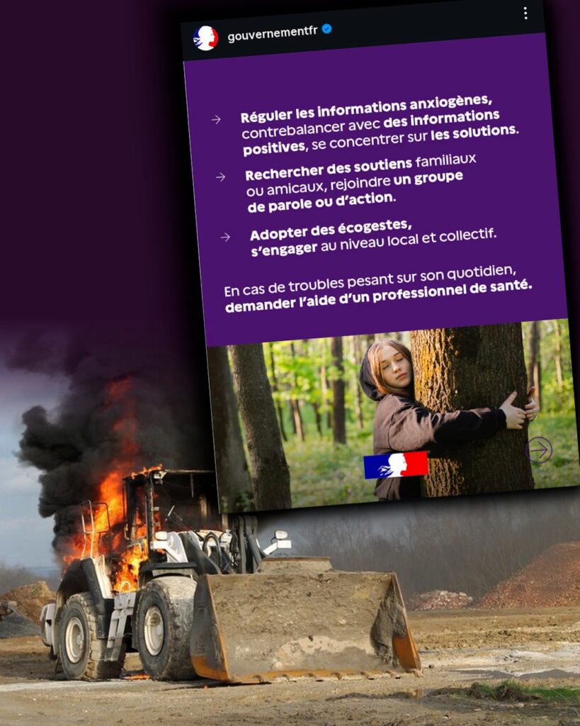 La nouvelle campagne du gouvernement sur les réseaux : «Comment gérer l'éco-anxiété».