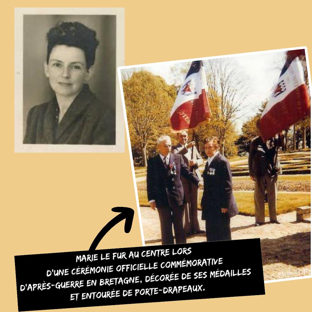 Marie Le Fur lors d'une cérémonie de commémoration de la Résistance