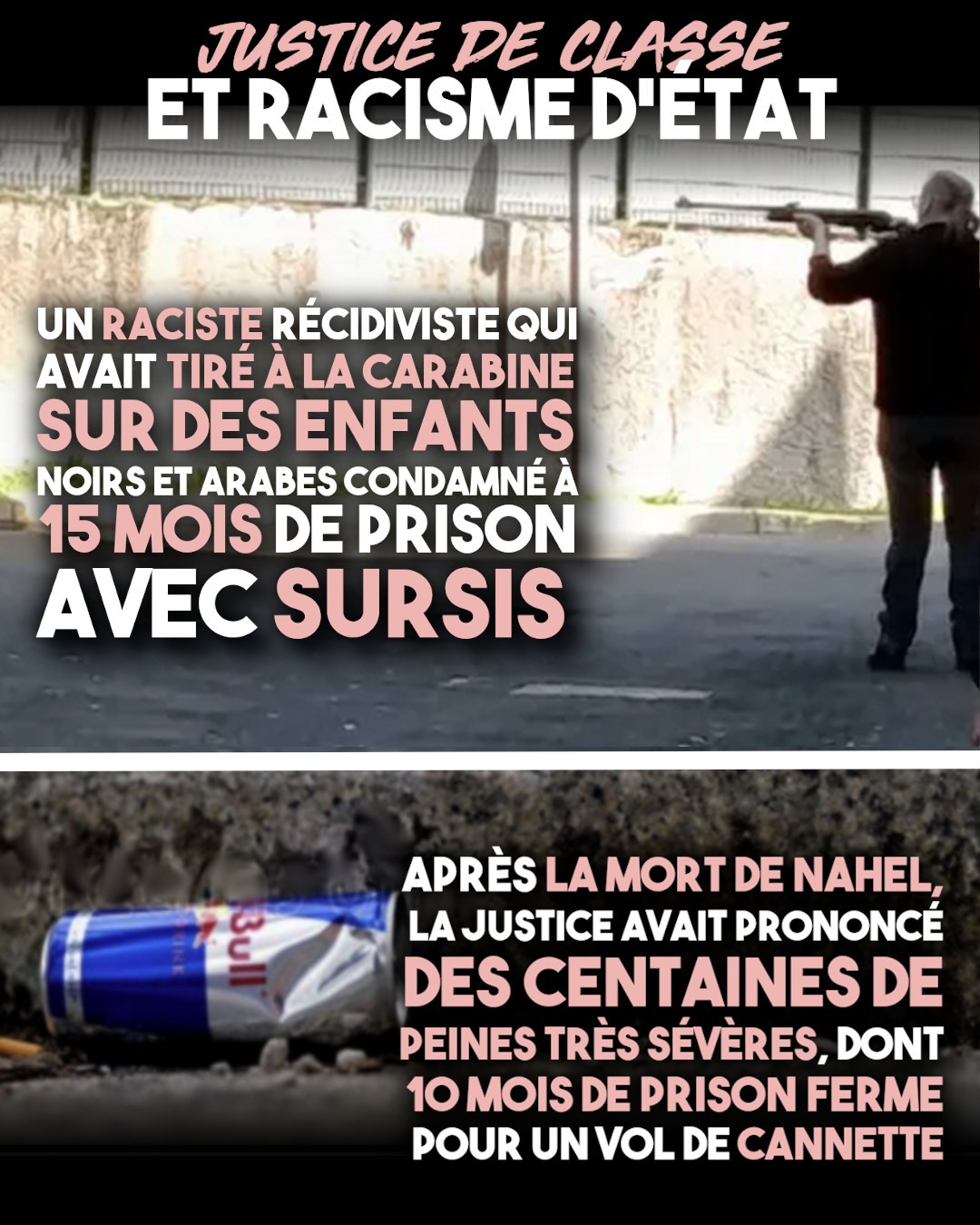 À Espaly-Saint-Marcel, un raciste tire à la carabine sur des enfants racisés : il écope de 15 mois de sursis.