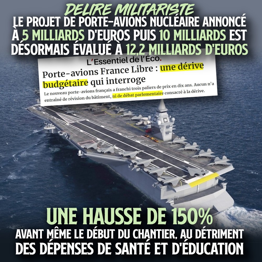 Modélisation du France Libre, le porte-avions nucléaire "nouvelle génération" voulu par Macron qui explose déjà son budget avant même d'être construit.