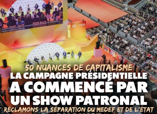 Sur le cours central de Rolland Garros, le MEDEF fait passer les candidats à la présidentielle comme pour un entretien d'embauche patronal.
