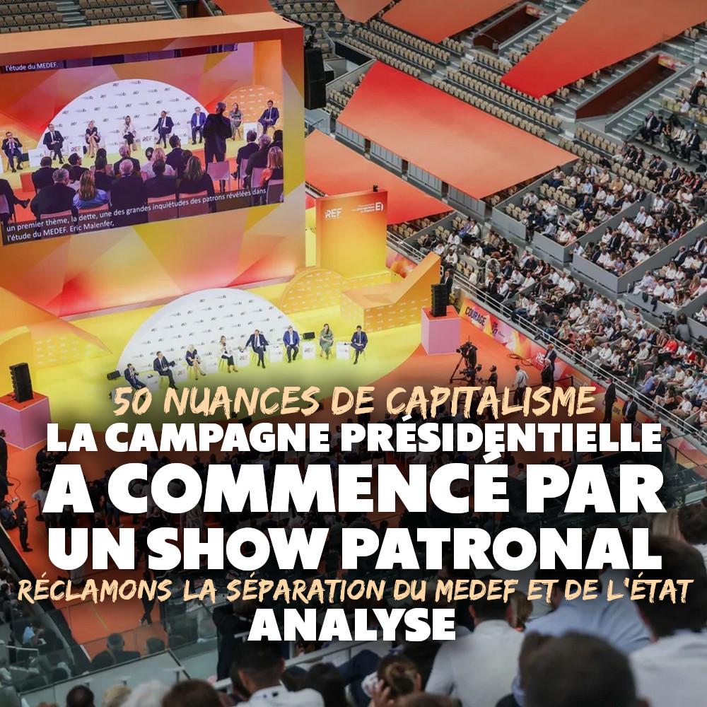 Sur le cours central de Rolland Garros, le MEDEF fait passer les candidats à la présidentielle comme pour un entretien d'embauche patronal.