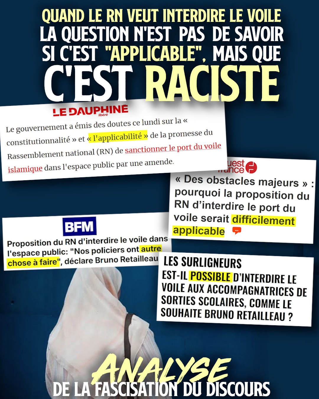 Une femme musulmane porte un voile : bientôt interdit dans l'espace public ?