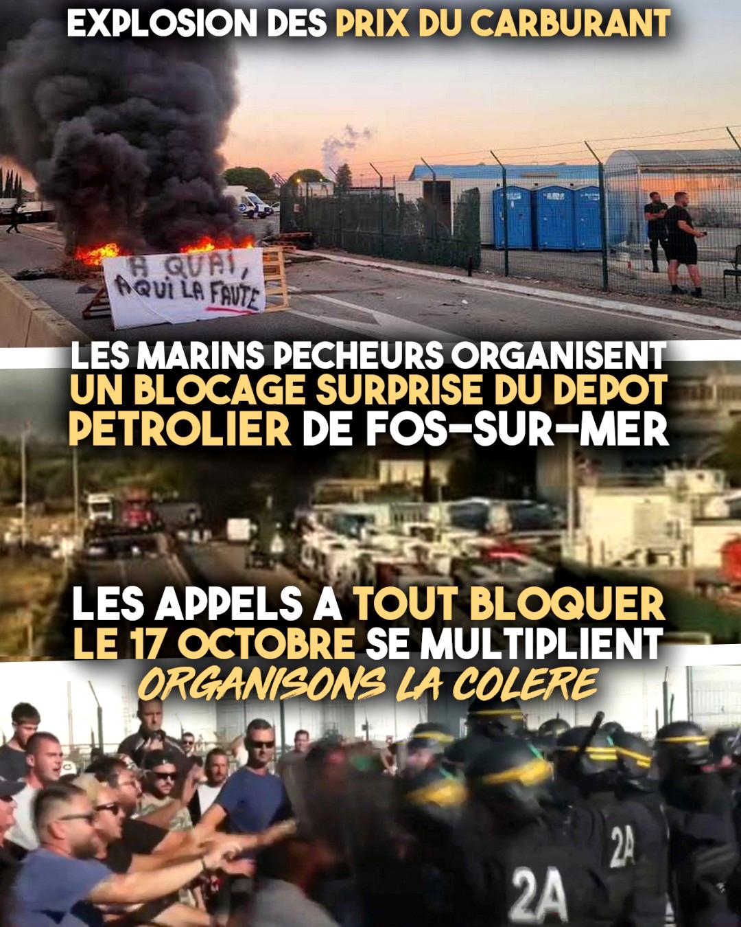 À Fos-sur-Mer, des marins-pécheurs ont bloqué le plus grand dépôt pétrolier de France ce 15 septembre.