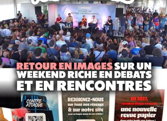 Au village des médias indépendants de la Fête de l'Huma, Contre Attaque a organisé deux tables rondes en plus de son stand.