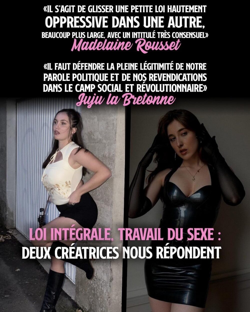 Loi intégrale, travail du sexe : Deux créatrices nous répondent
