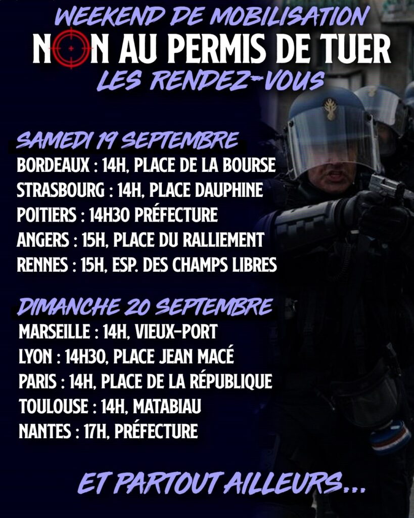 Nantes le 12 mai 2019, un gendarme sort son arme de service lors d'une manifestation des gilets jaunes, par Estelle Ruiz.