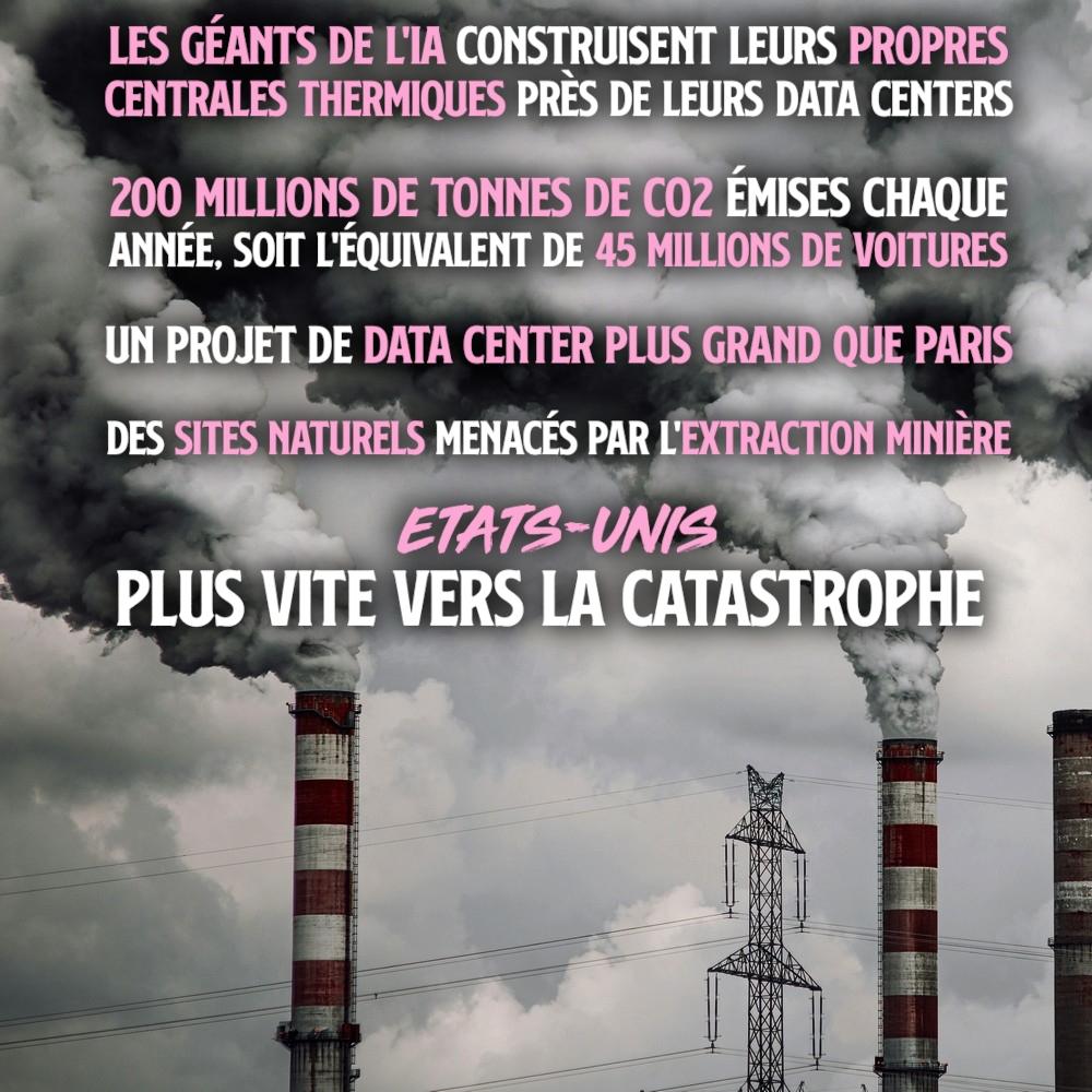 Les cheminées d'une centrale électrique, un paysage qui va devenir la norme aux USA avec le développement de l'intelligence artificielle.