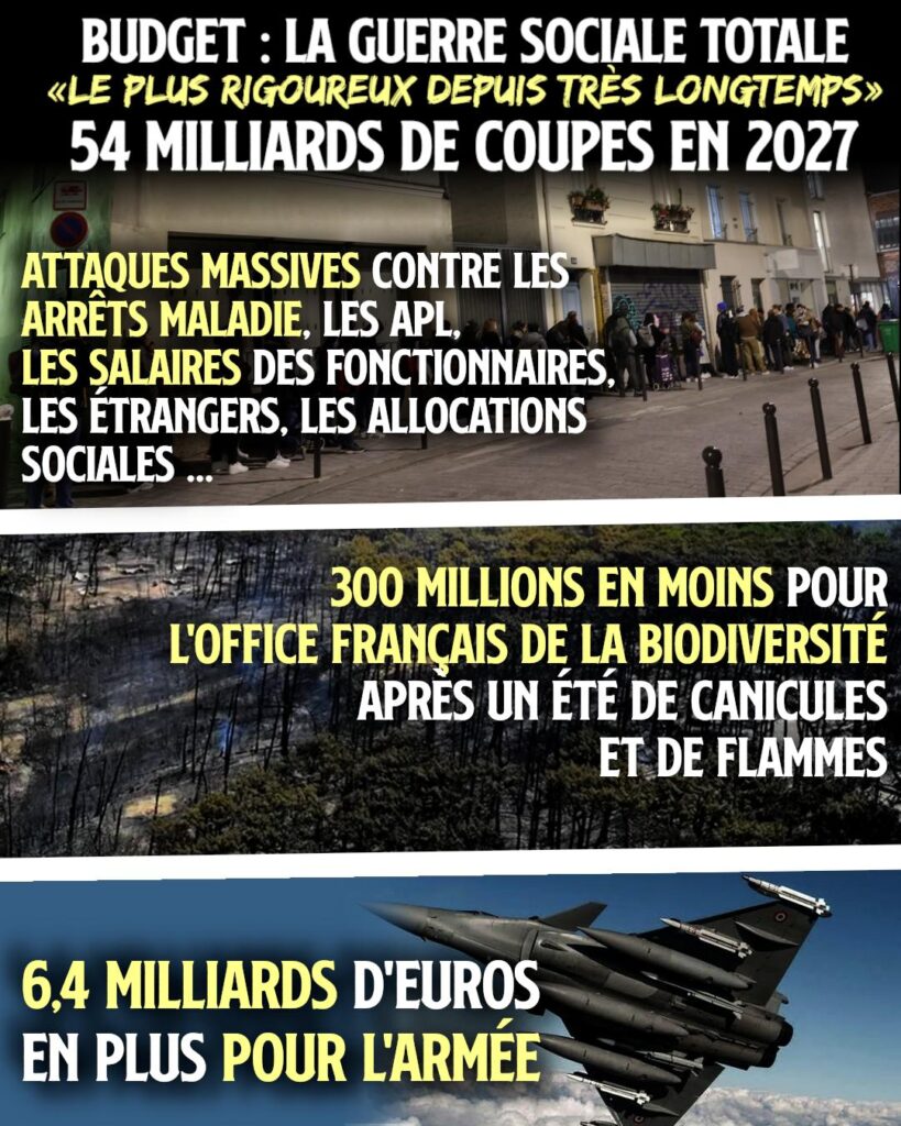 Le projet de budget pour 2027 est une annonce de guerre sociale de la part d'un gouvernement sans majorité.