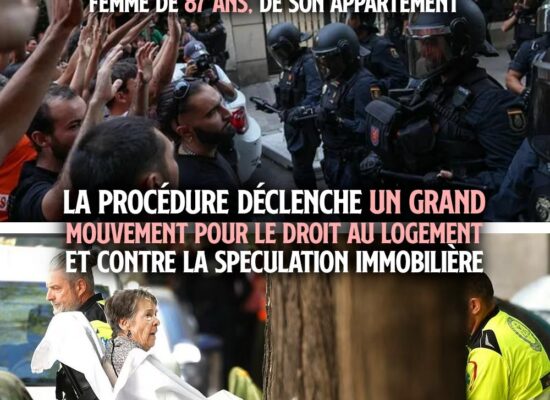 Tandis qu'elle reçoit une vague de soutien populaire en Espagne, Maricarmen est expulsée de son logement par la police, sortie sur une civière.