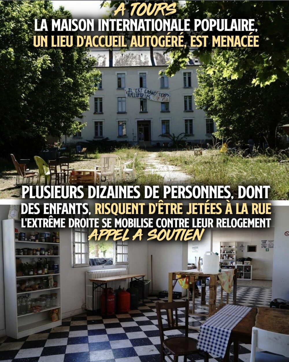 La Maison Internationale Populaire, à Tours, héberge des dizaines de personnes qui risquent l'expulsion.
