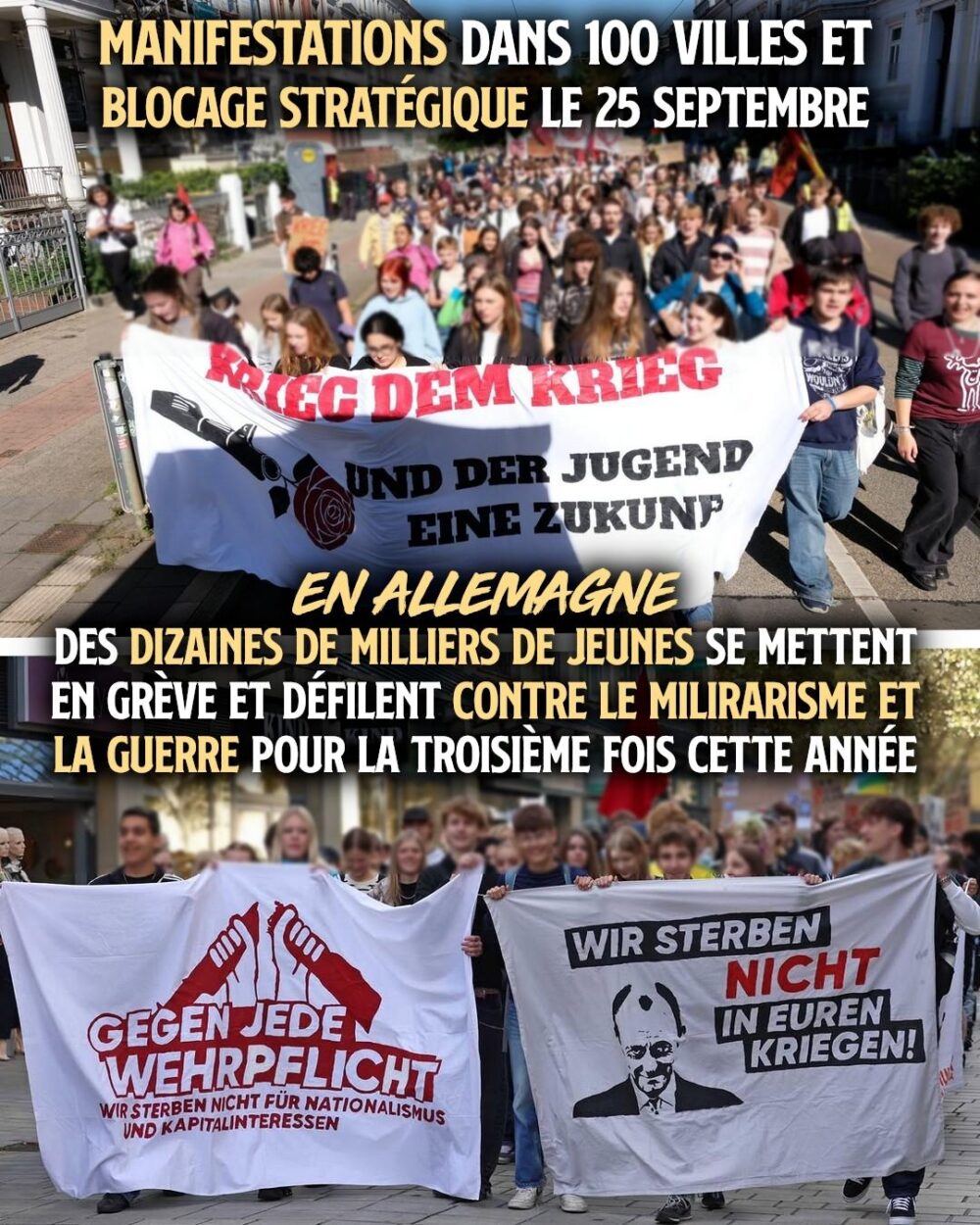 En Allemagne la jeunesse n'a pas dit son dernier mot contre le militarisme ambiant.