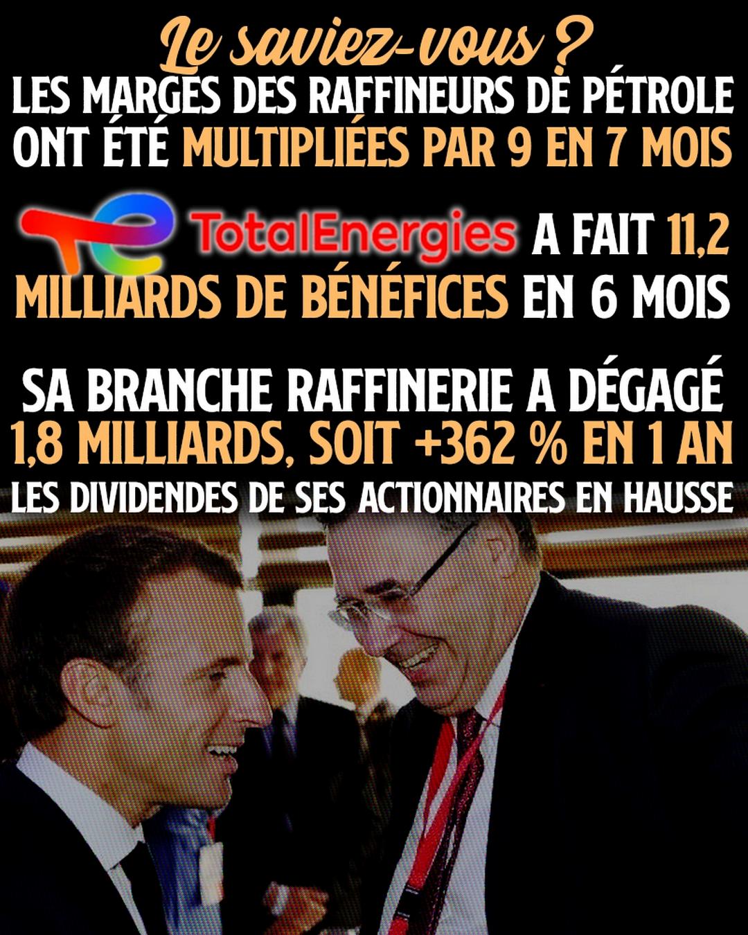 Patrick Pouyanné, le patron de Total, s'éclate avec Emmanuel Macron.